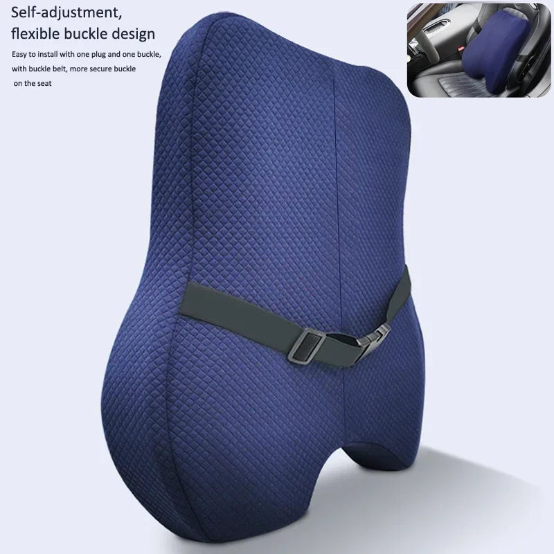 Memory Foam Seat Cushion Waist Back Support Pillow Set