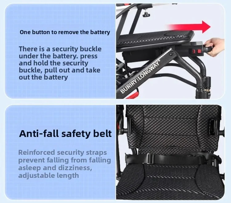 Wheelchair lightweight foldable hand-pushed or electric powerd - Wheelchairs from Power wheelchair