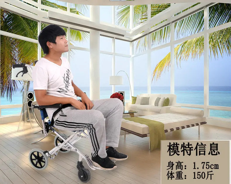 Lightweight Folding Emergancy/travel evacWheelchair Aluminum Alloy Frame