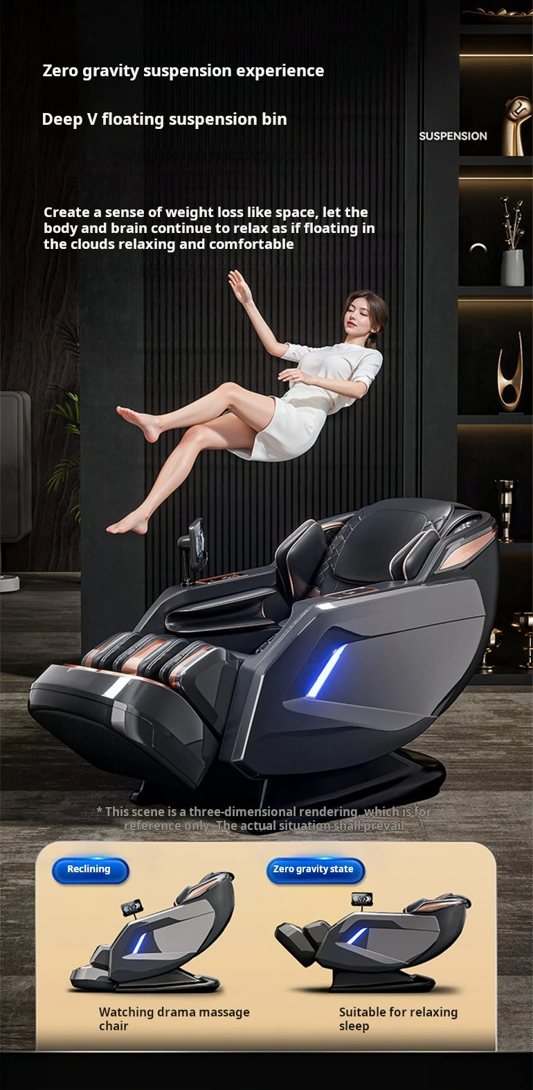 Massage Chair Full Body 3D AI Voice control Full Body Recliner - 3YW