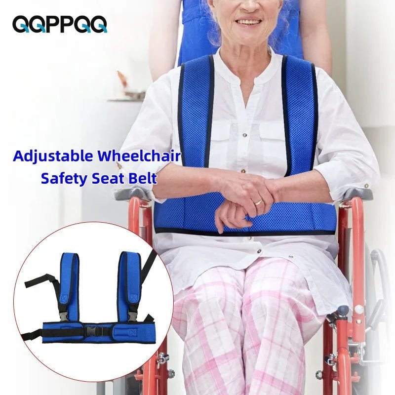 Safe Adjustable Wheelchair Seat Belt With Shoulder Straps For Caregivers - Mobility Buy
