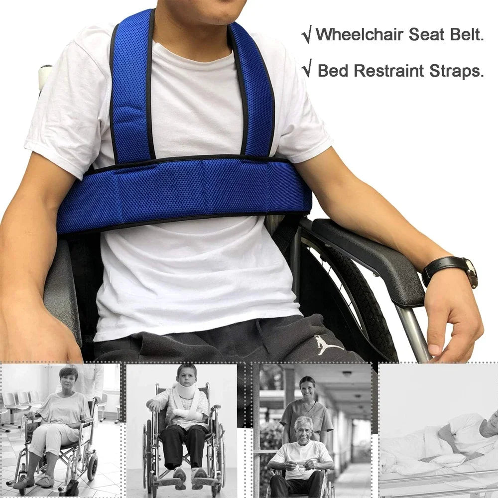 Safe Adjustable Wheelchair Seat Belt With Shoulder Straps For Caregivers - Mobility Buy