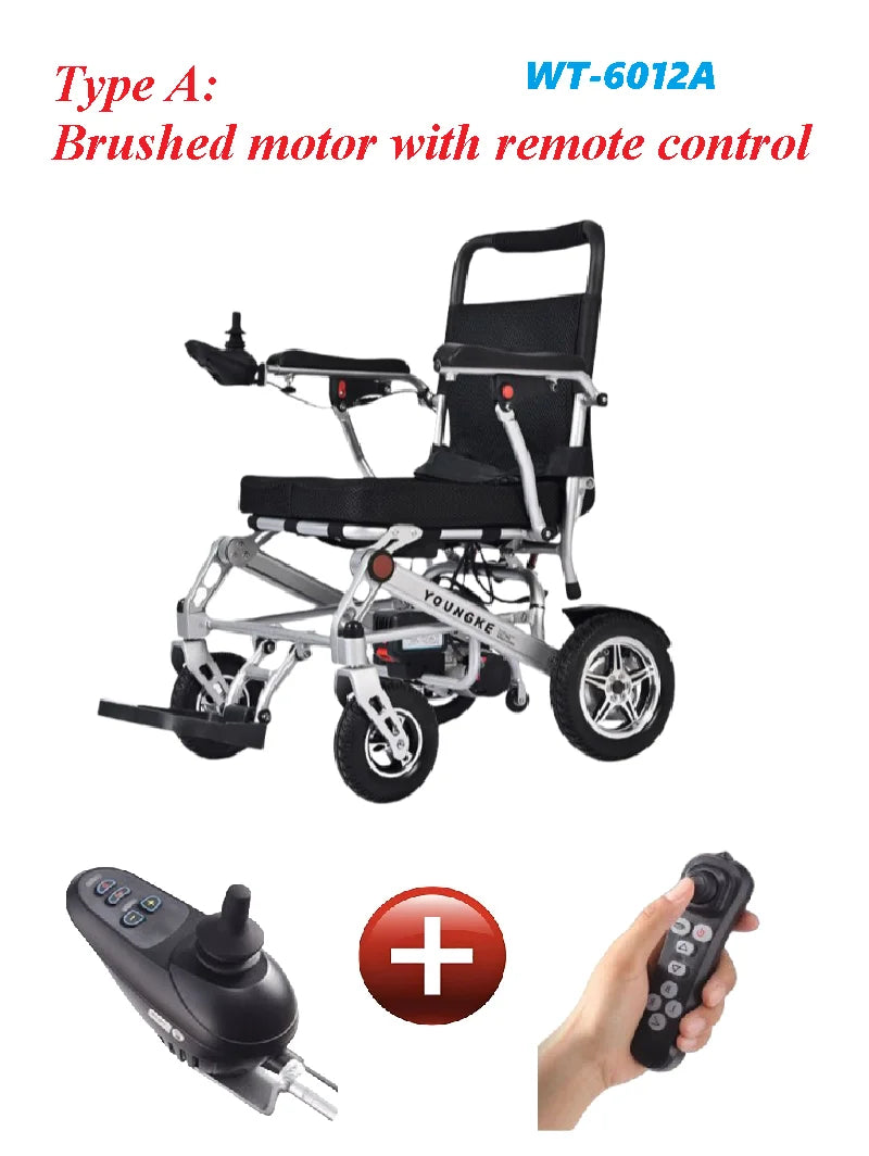 Ultra lightweight lithium battery wheelchair with remote control function
