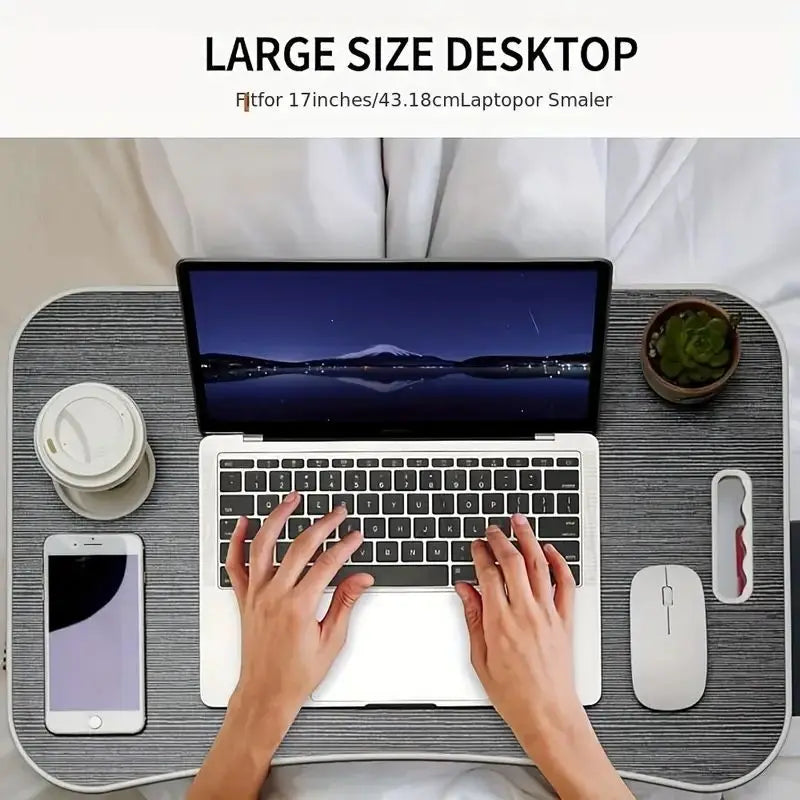 Folding Computer Desk with Cup Holder Convenient Table