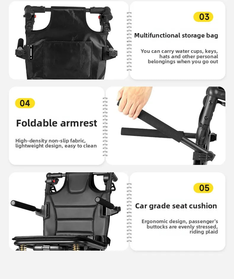 Small foldable and lightweight wheelchair for the elderly, national subsidy for travel, portable trolley for airplanes