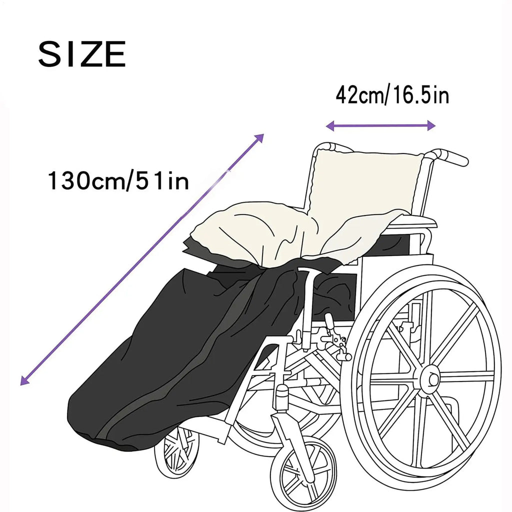 Wheelchair Blanket Waterproof Fleece Lined Lower Body Recliner Cover