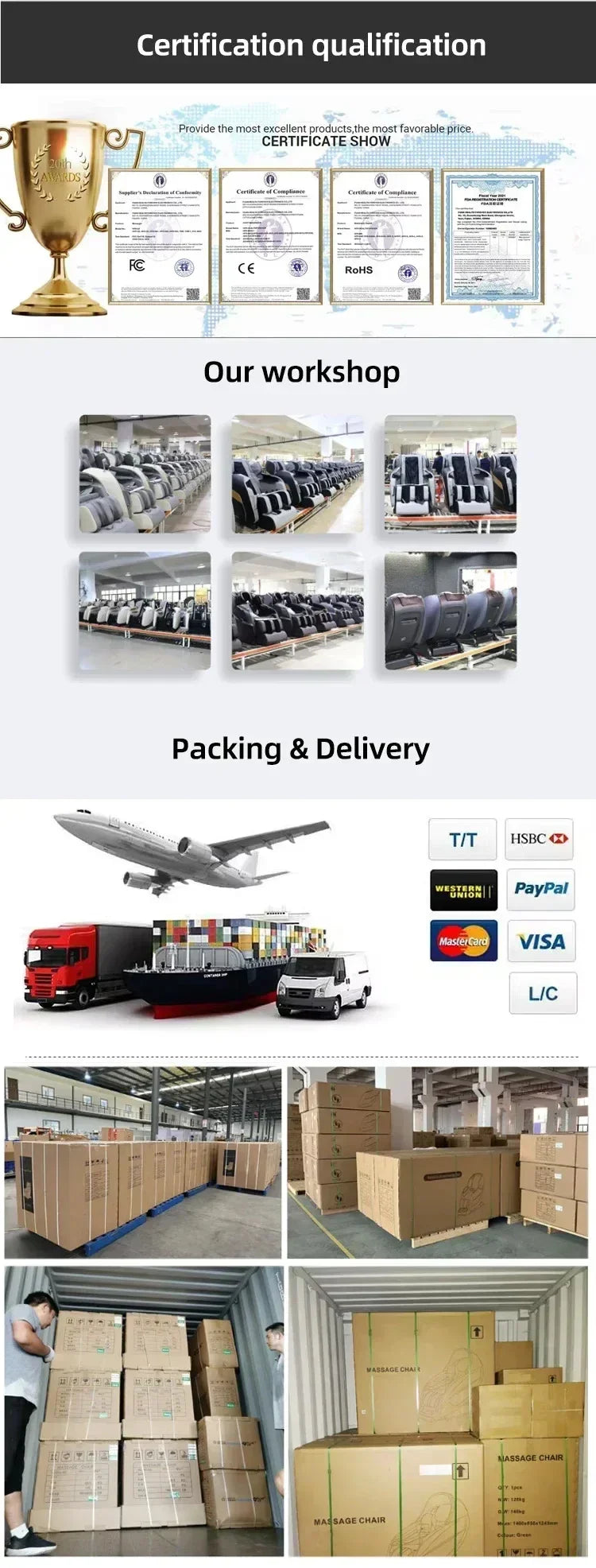 Full Bosy Airbag Massage Chair Zero Gravity Recliner, 3-Year Wareenty