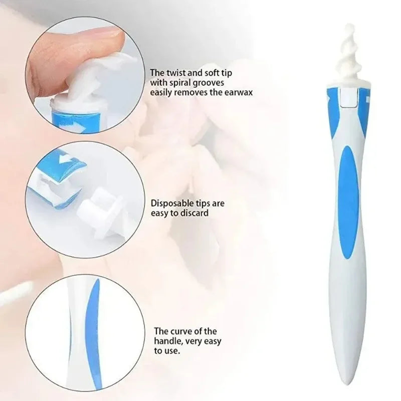 Ear Wax Remover Tool Ear Cleaner With Soft Silicone 16 Replacement Tips