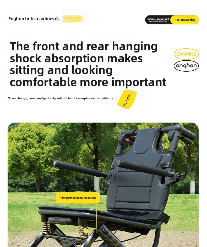 Small foldable and lightweight wheelchair for the elderly, national subsidy for travel, portable trolley for airplanes