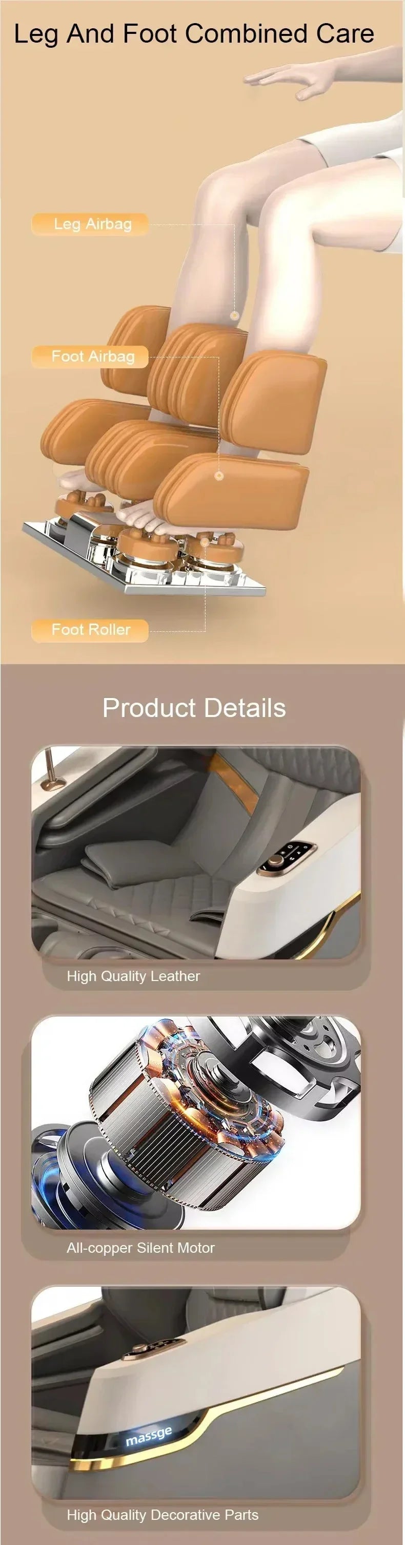 Full Bosy Airbag Massage Chair Zero Gravity Recliner, 3-Year Wareenty