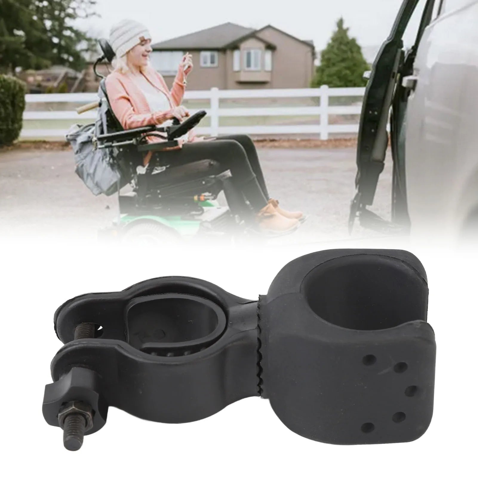 Secure 360 Rotating Cane Clip Holder For Senior Walking Sticks - Mobility Buy