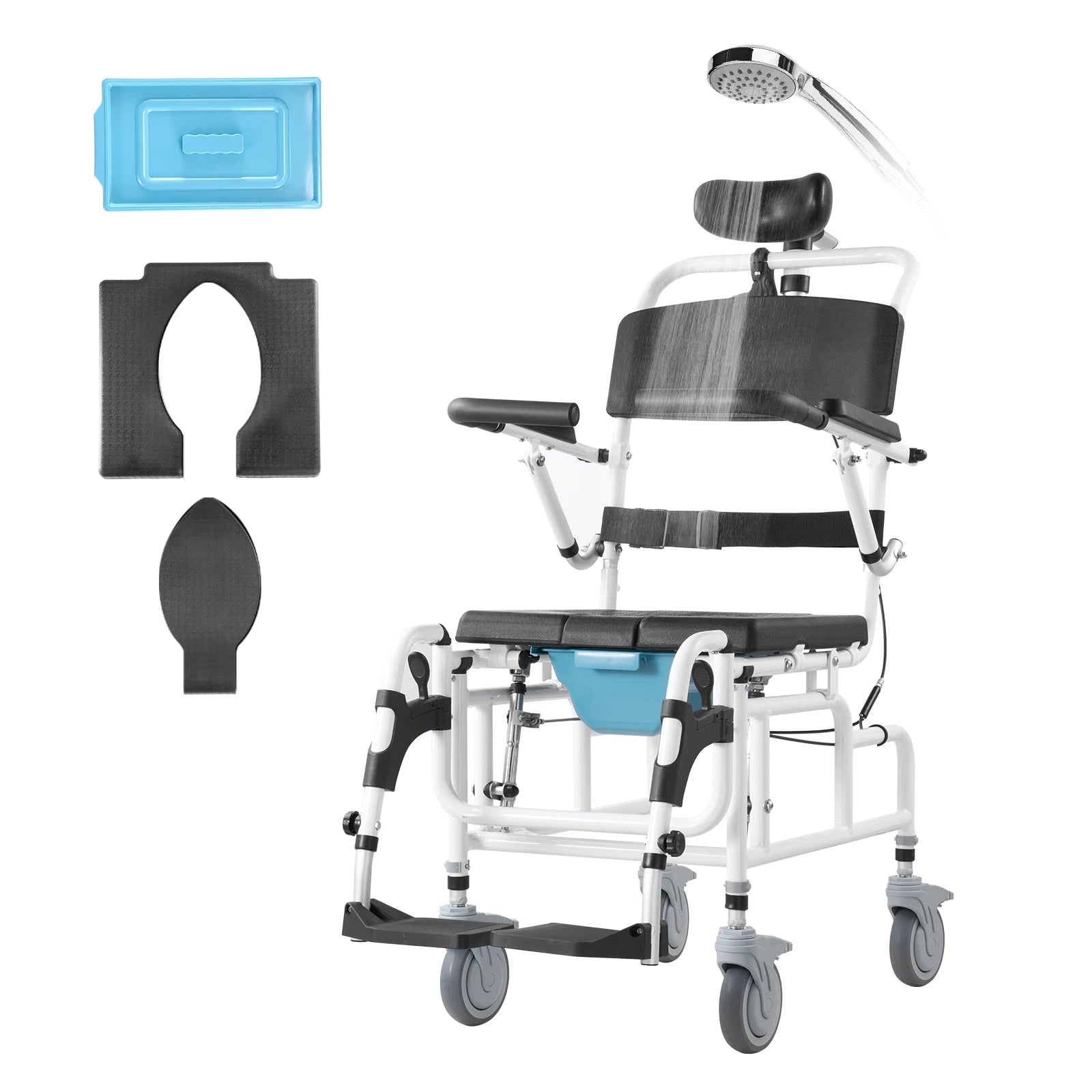Shower Wheelchair  17.5in Width Bathroom Wheelchair