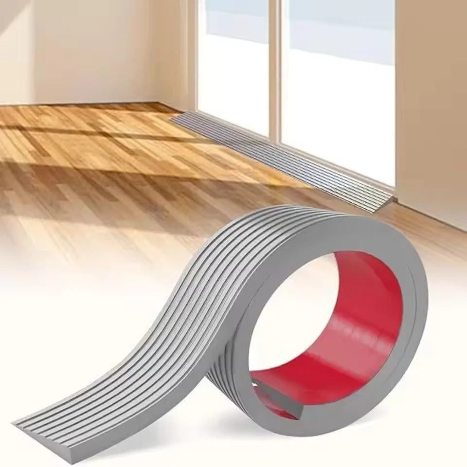 Self Adhesive 1m X 5cm Doorway Threshold Ramp PVC Anti Slip Striped Surface - Mobility Buy