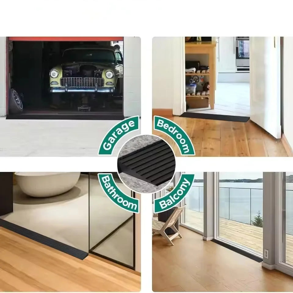 Self Adhesive 1m X 5cm Doorway Threshold Ramp PVC Anti Slip Striped Surface - Mobility Buy