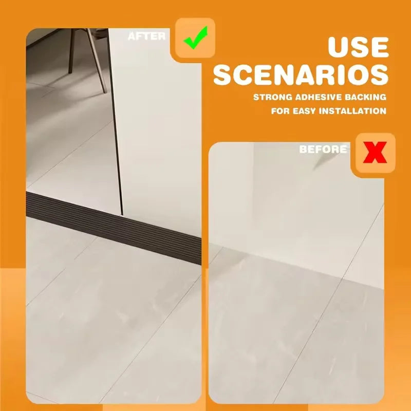 Self Adhesive 1m X 5cm Doorway Threshold Ramp PVC Anti Slip Striped Surface - Mobility Buy