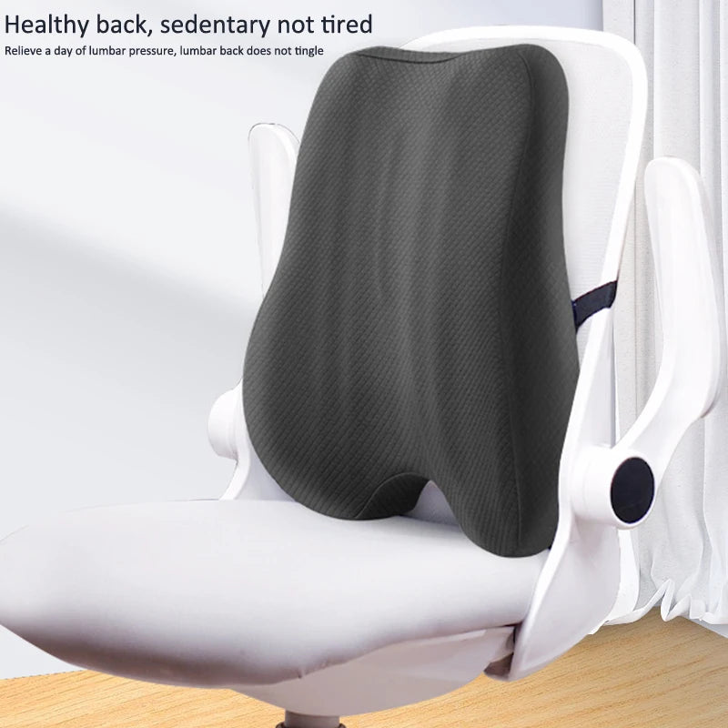 Memory Foam Seat Cushion Waist Back Support Pillow Set