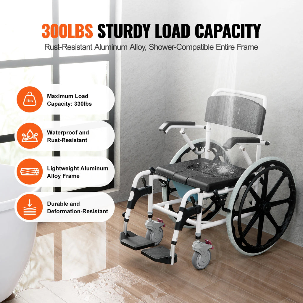 Shower Wheelchair Bathroom Adjustable Chair Disabled - Mobility Buy