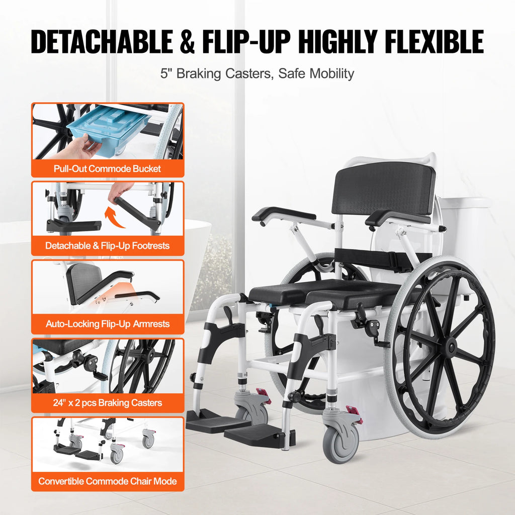 Shower Wheelchair Bathroom Adjustable Chair Disabled - Mobility Buy