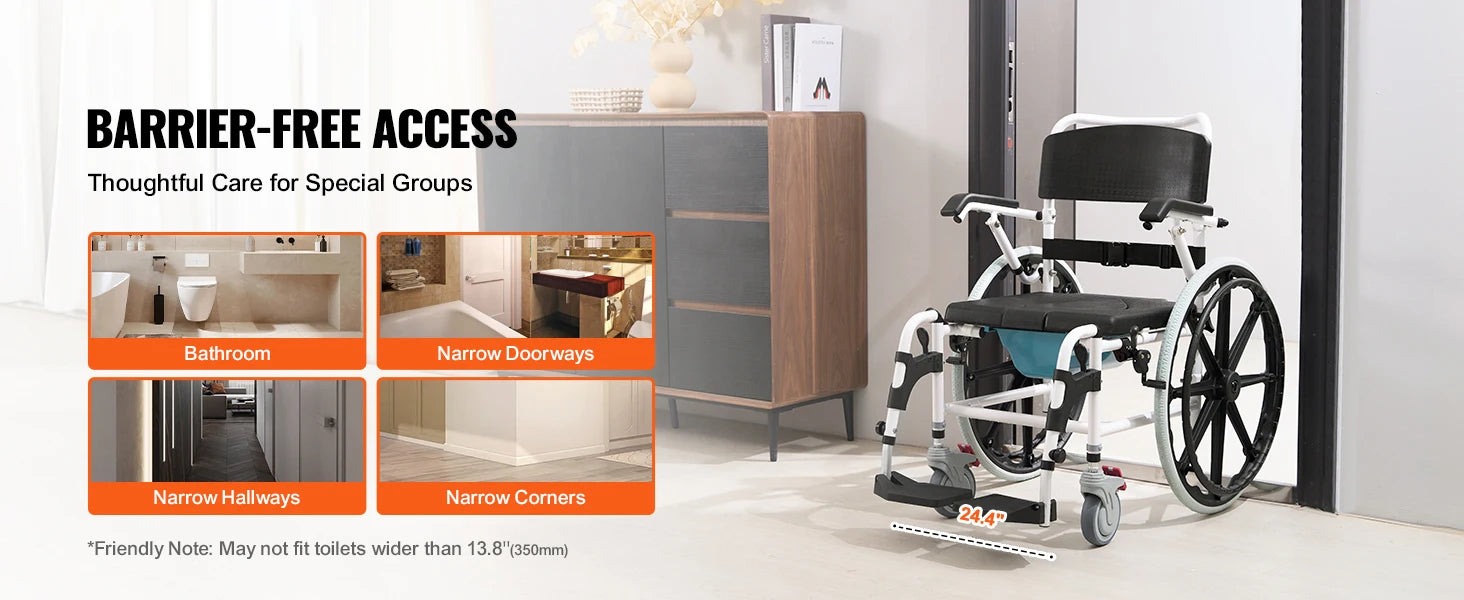 Shower Wheelchair Bathroom Adjustable Chair Disabled - Mobility Buy
