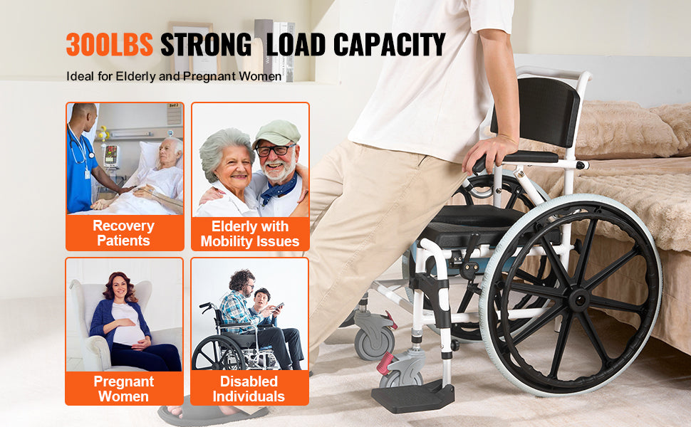 Shower Wheelchair Bathroom Adjustable Chair Disabled - Mobility Buy