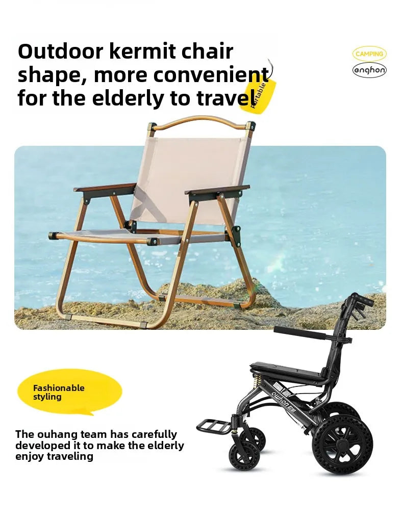 Small foldable, lightweight wheelchair - travel, portable - Mobility Buy