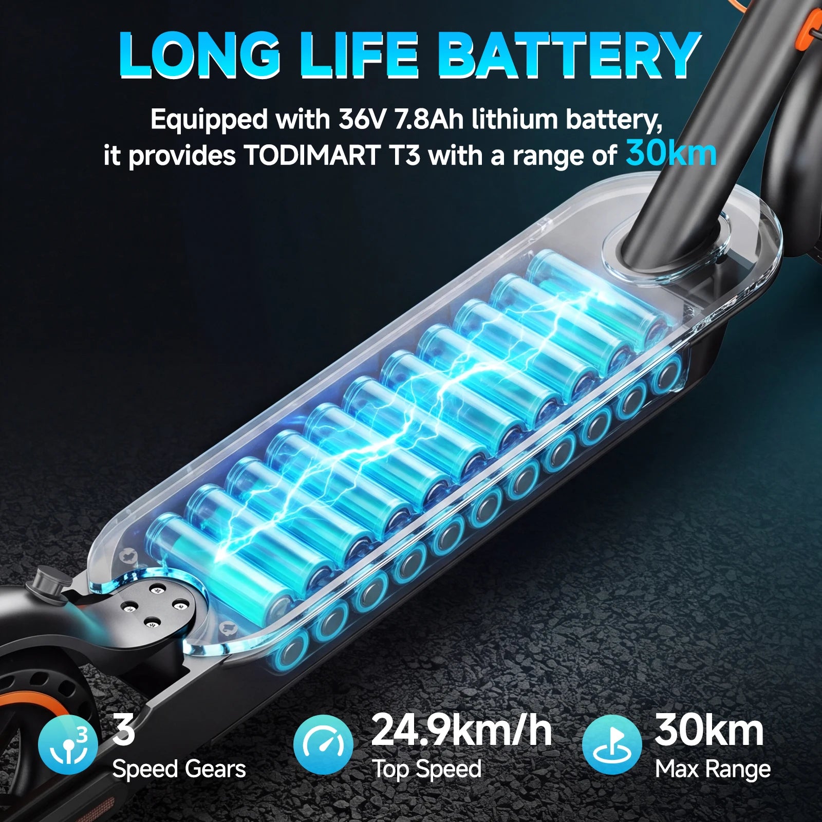 Todimart T3 Foldable Electric Scooter 36V 7.8Ah 250W App Control - Mobility Buy