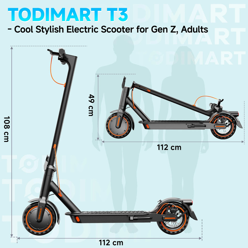 Todimart T3 Foldable Electric Scooter 36V 7.8Ah 250W App Control - Mobility Buy