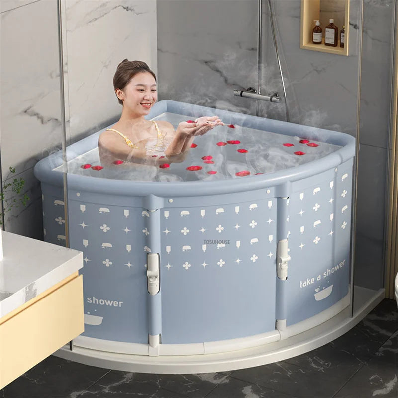 Triangular Foldable Bathtub Seat Portable For Space Saving Adult Spa Steam Sauna - Mobility Buy