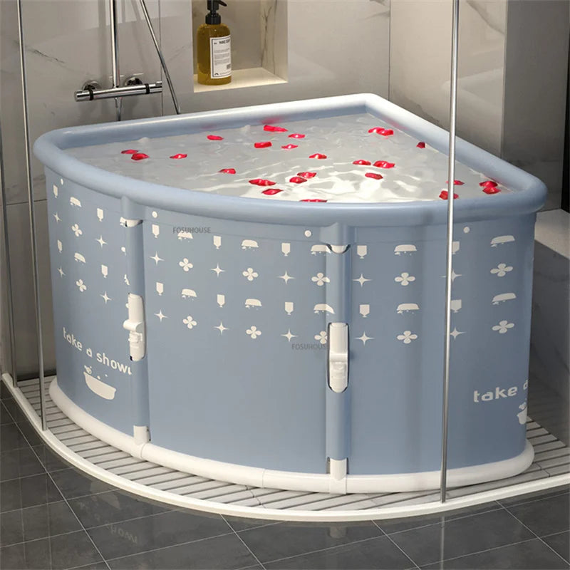 Triangular Foldable Bathtub Seat Portable For Space Saving Adult Spa Steam Sauna - Mobility Buy