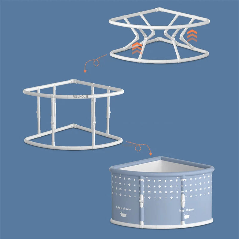 Triangular Foldable Bathtub Seat Portable For Space Saving Adult Spa Steam Sauna - Mobility Buy