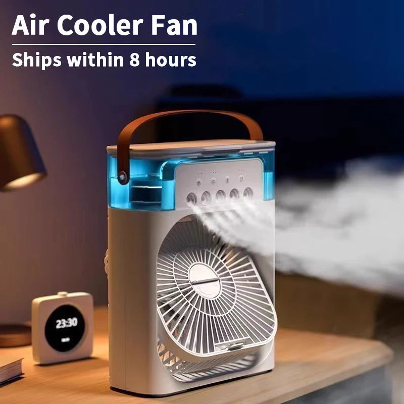 Ultra Cool 3In1 Air Cooler Humidifier Fan With Led Night Light For Desk - Mobility Buy