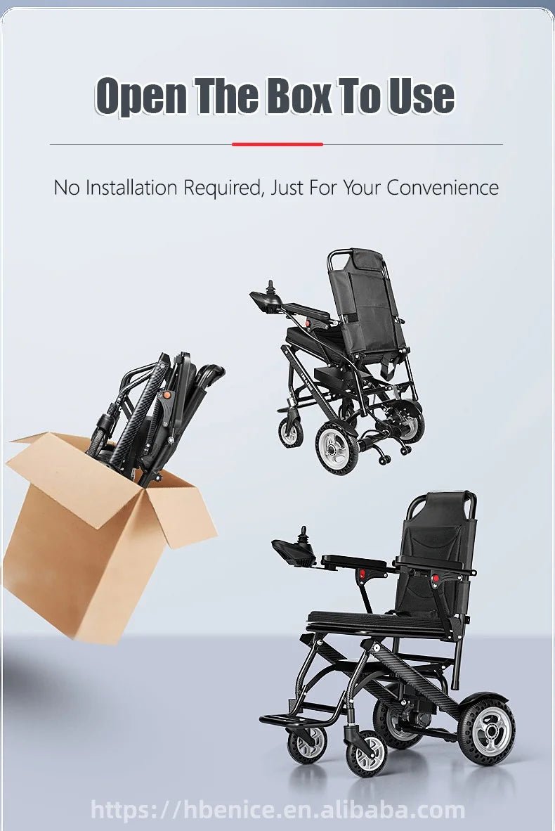 Ultra-light Power Electric Wheelchair w Battery Foldable - Mobility Buy