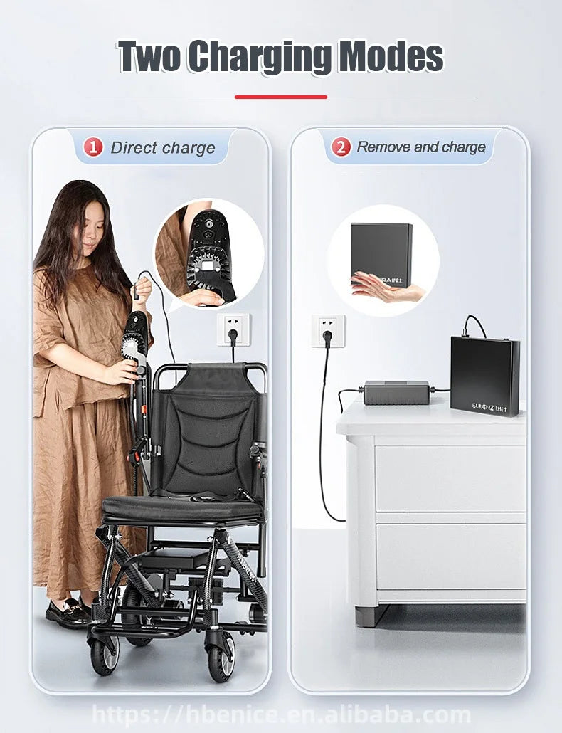 Ultra-light Power Electric Wheelchair w Battery Foldable - Mobility Buy