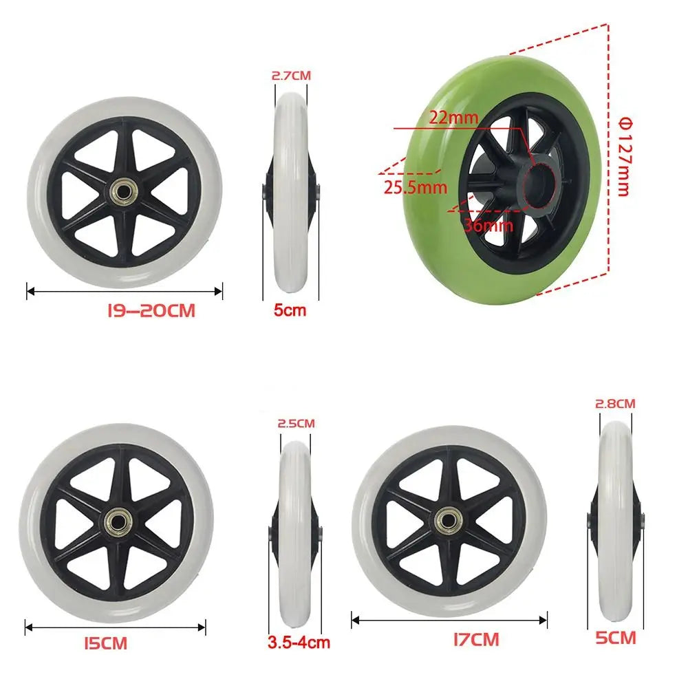Universal 5 6 7 8 Inch Wheelchair Front Castor Wheel Wear Resistant Solid Tire - Mobility Buy
