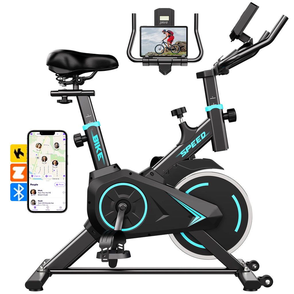 Upright Spin Exercise Bike Silent Air Bike For Home Gym With Zwift App Connected - Mobility Buy