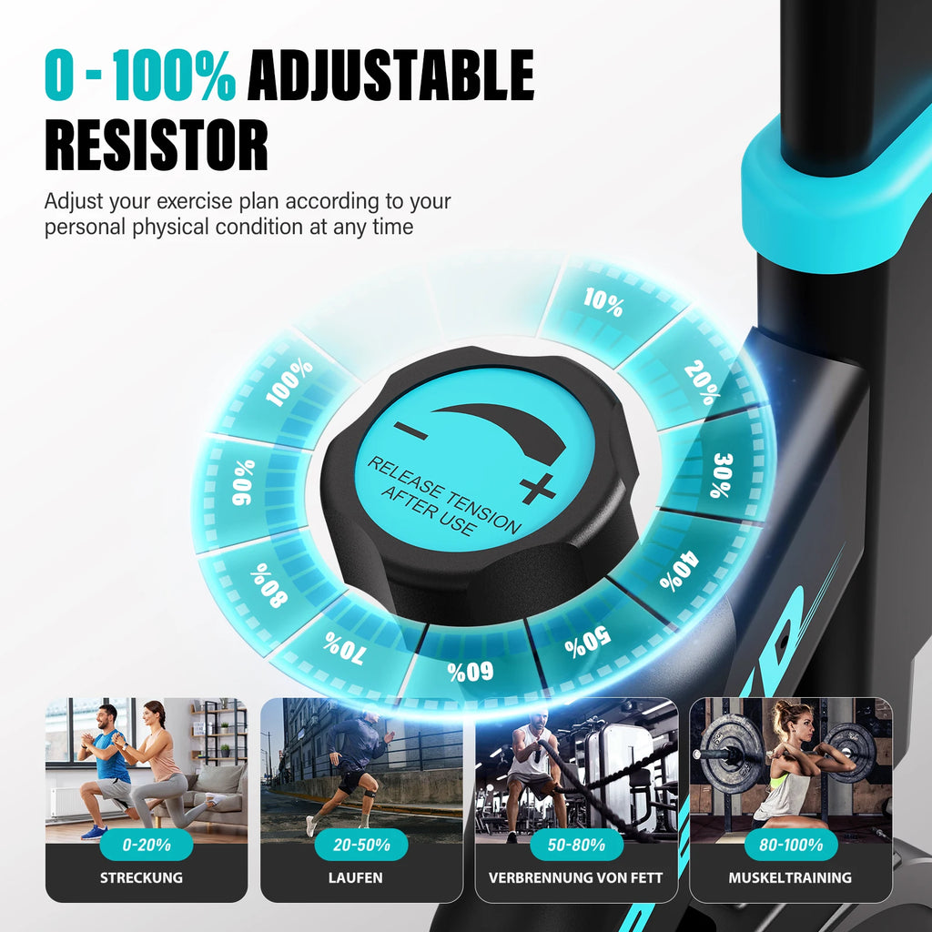 Upright Spin Exercise Bike Silent Air Bike For Home Gym With Zwift App Connected - Mobility Buy