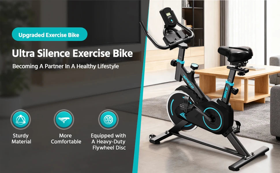 Upright Spin Exercise Bike Silent Air Bike For Home Gym With Zwift App Connected - Mobility Buy