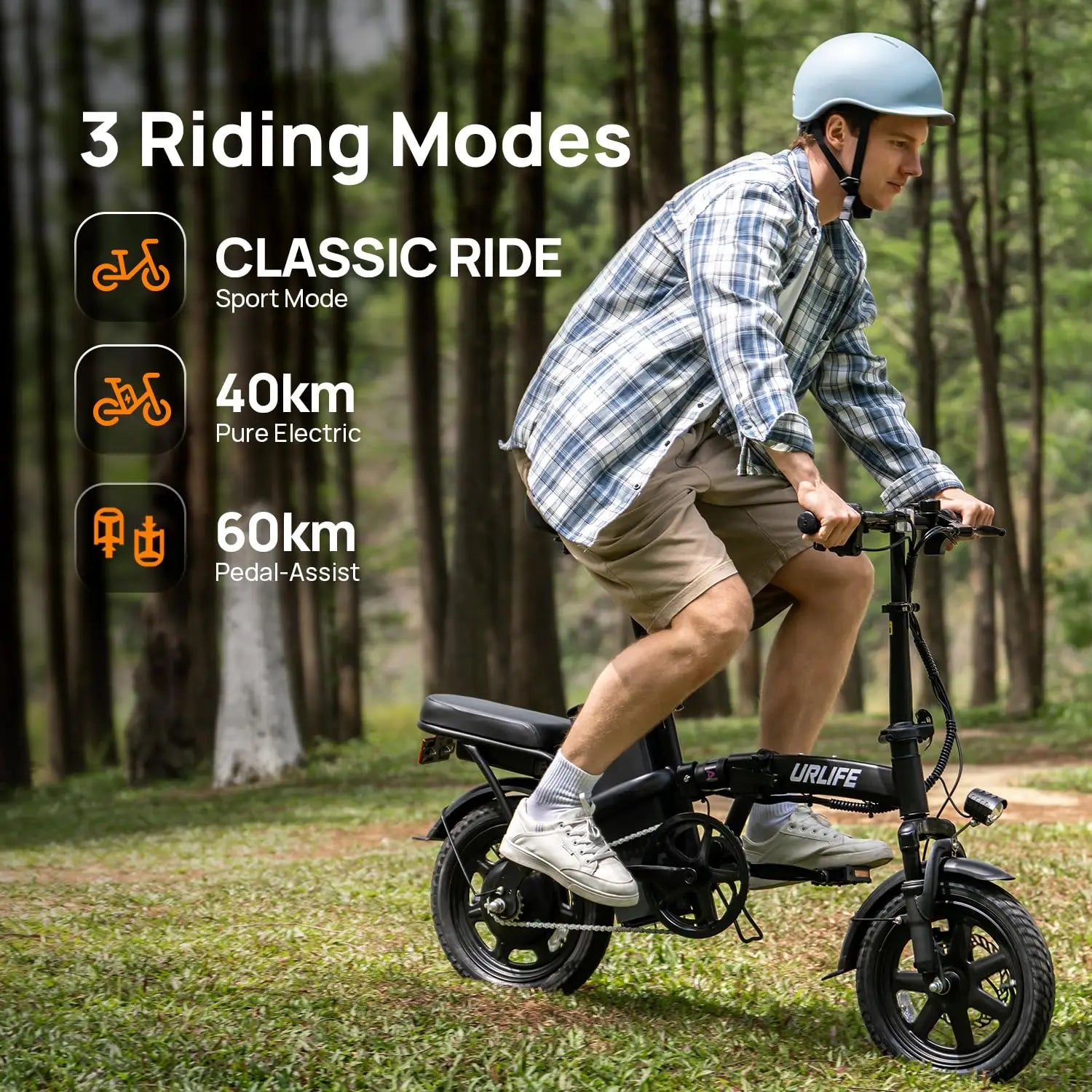 Urlife 14 Inch Folding Ebike 250W 48V 7.5Ah Hydraulic Electric Bicycle - Mobility Buy