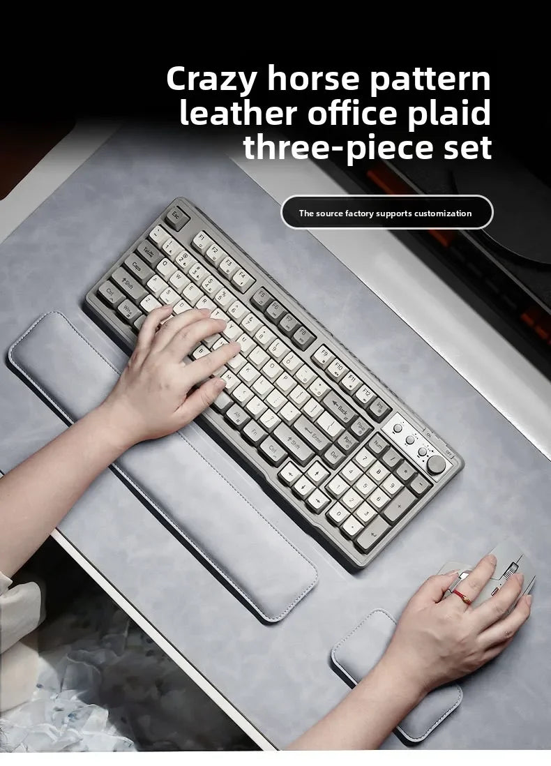 Waterproof PU Desk Mat Set With Large Non Slip Mouse Pad And Keyboard Wrist Rest - Mobility Buy