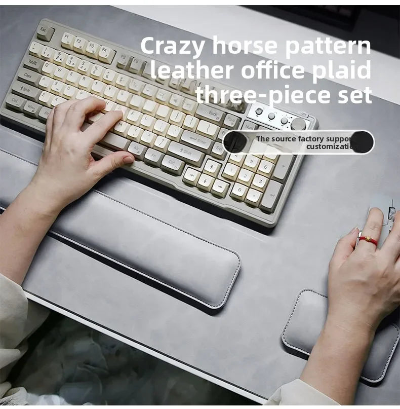 Waterproof PU Desk Mat Set With Large Non Slip Mouse Pad And Keyboard Wrist Rest - Mobility Buy