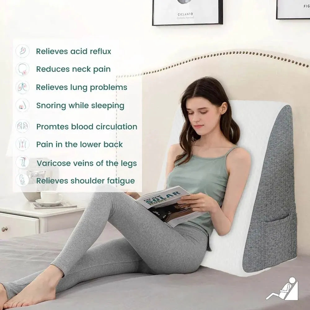 Wedge Pillow For Sleeping Acid Reflux After Surgery Elevated Triangle Foam - Mobility Buy