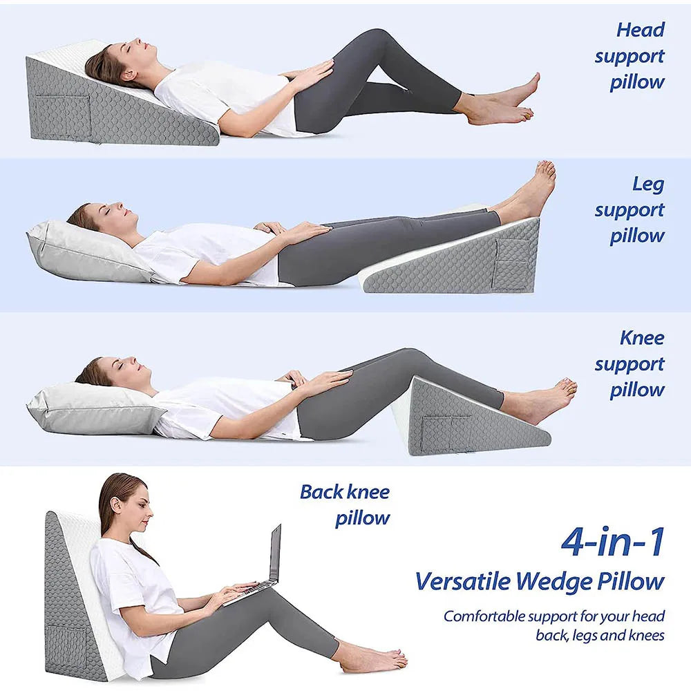 Wedge Pillow For Sleeping Acid Reflux After Surgery Elevated Triangle Foam - Mobility Buy