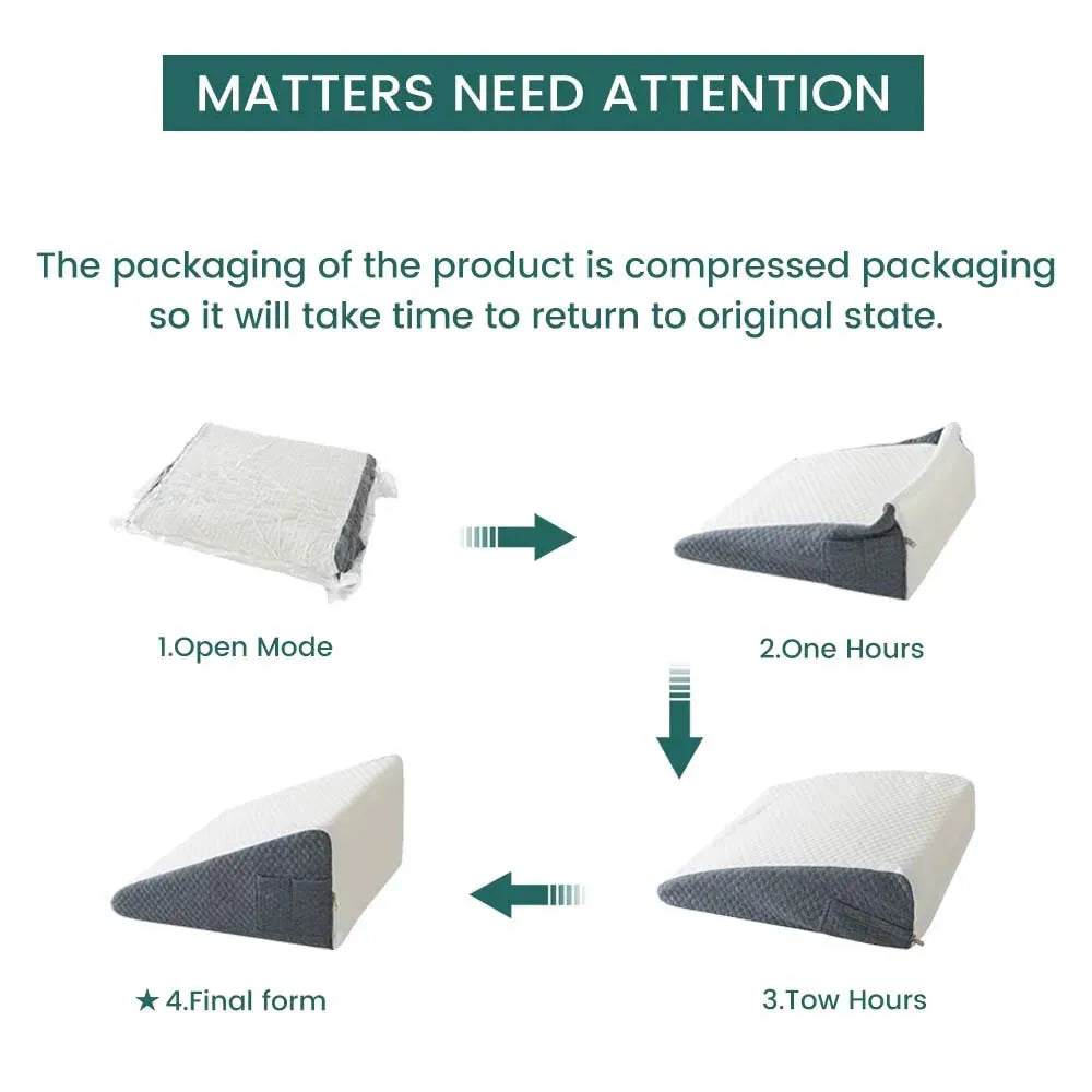 Wedge Pillow For Sleeping Acid Reflux After Surgery Elevated Triangle Foam - Mobility Buy
