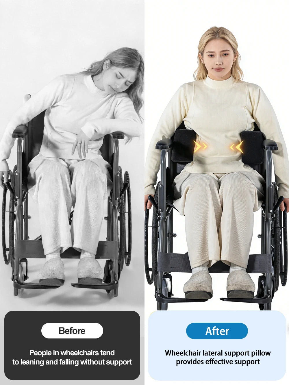 Wheelchair Side Support Pad Adjustable Lateral Foam Wedge For Elderly - Mobility Buy