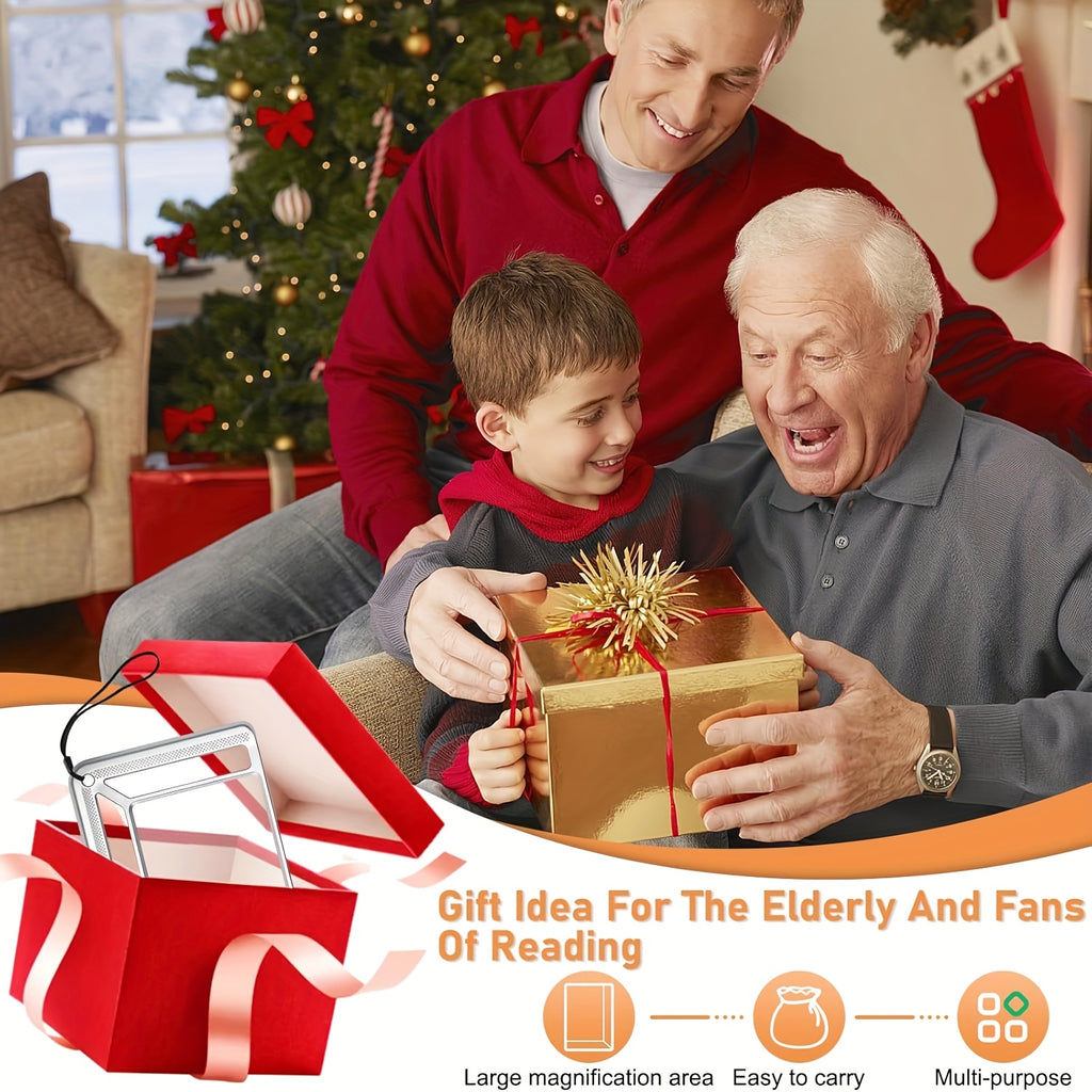 4X Large Magnifying Glass with LED Lights USB Rechargeable, Kandheld Magnifier