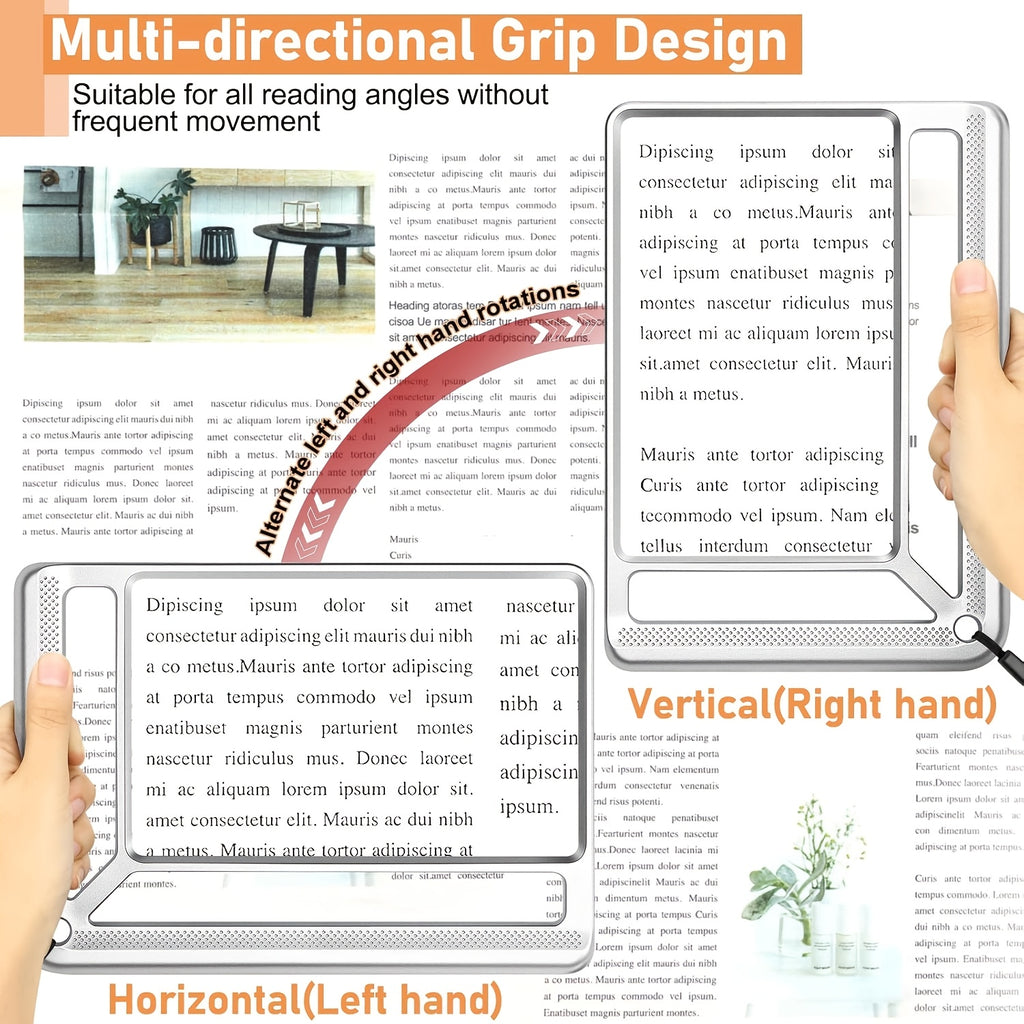4X Large Magnifying Glass with LED Lights USB Rechargeable, Kandheld Magnifier
