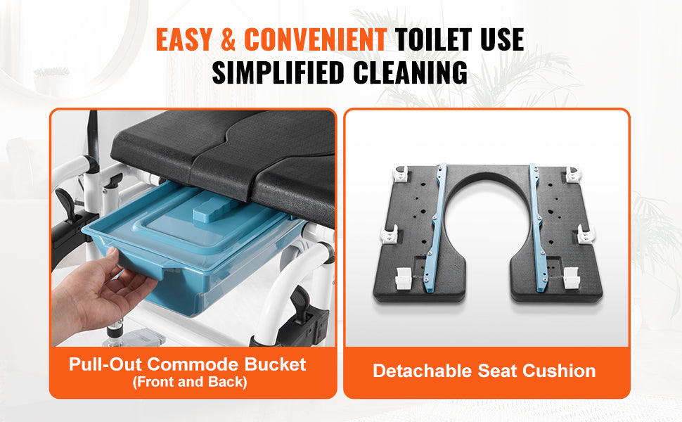 Shower Wheelchair  17.5in Width Bathroom Wheelchair