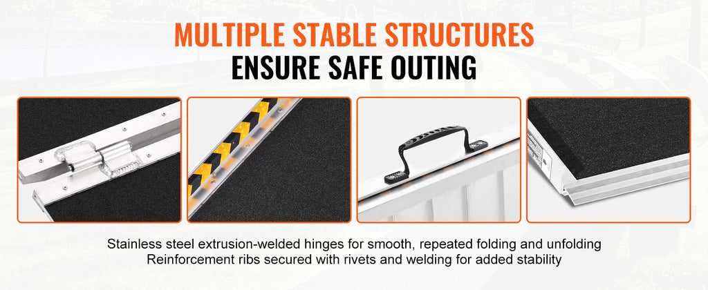 Accessible ramps, stairs, loading and unloading pads, step slope plates, aluminum alloy folding