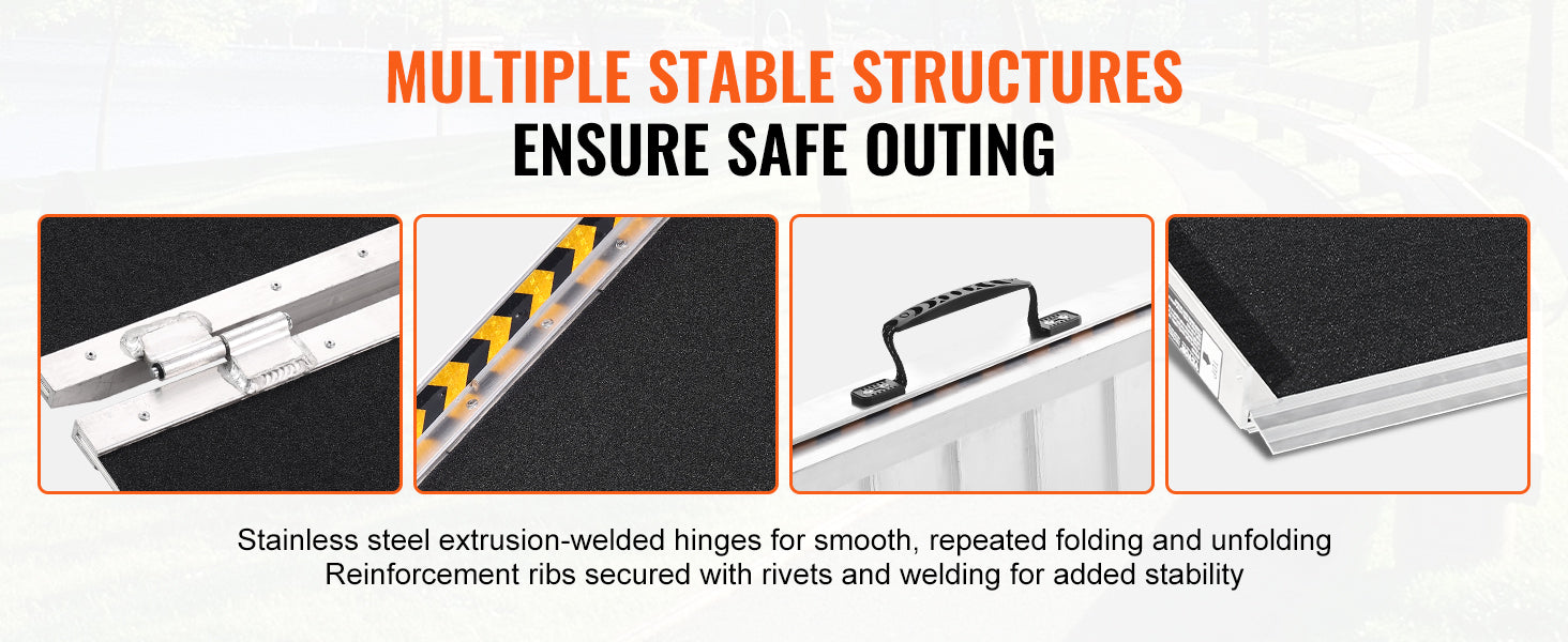 Accessible ramps, stairs, loading and unloading pads, step slope plates, aluminum alloy folding