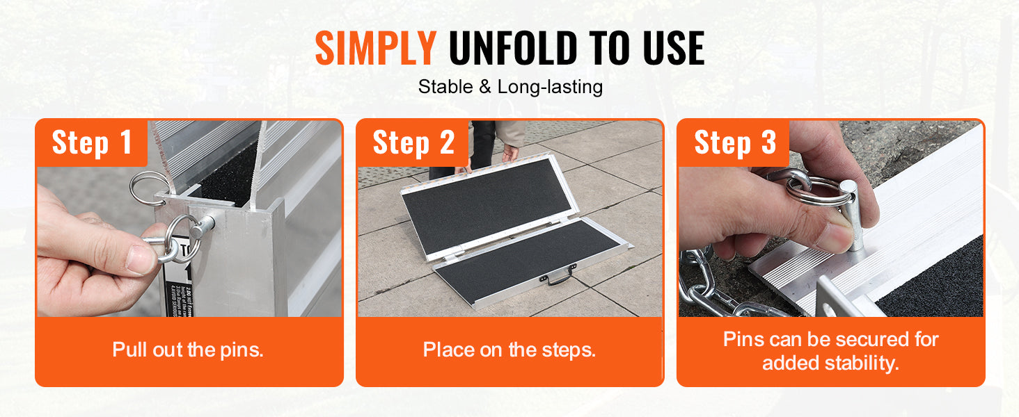Accessible ramps, stairs, loading and unloading pads, step slope plates, aluminum alloy folding